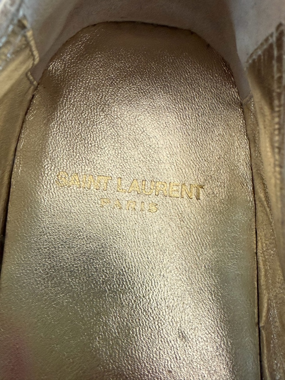 Saint Laurent Logo Metallic Gold Espadrille. Like new! Size 9 39EU - Picture 3 of 8